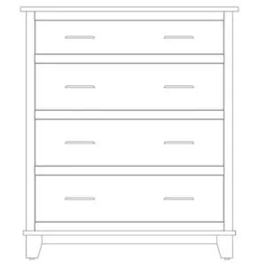 Solid wood dresser with multiple drawers for bedroom storage.