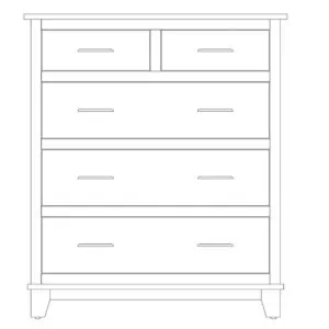 Bell Collection - 5 Drawer/Top Drawer Split Chest