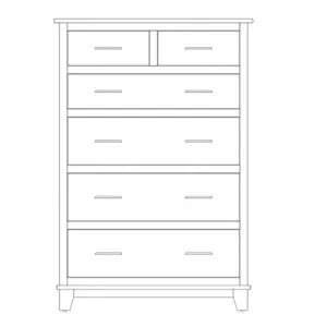Amish-crafted solid wood dresser with multiple drawers, perfect for bedroom storage.