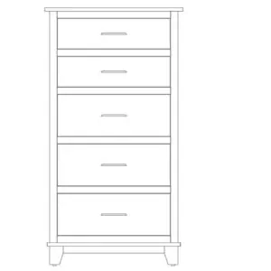 Solid wood dresser with five drawers, handcrafted by Amish artisans.
