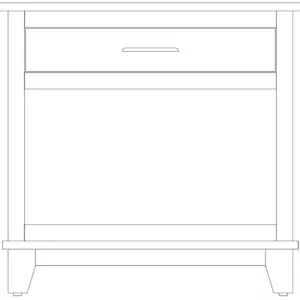 Solid wood Amish-crafted nightstand with drawer and lower shelf.