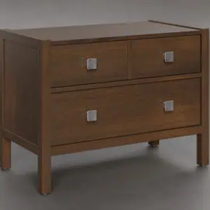 Solid wood dresser with modern square hardware, handcrafted by Amish artisans in Ohio.