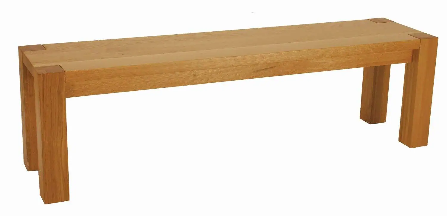 Amish-made solid wood bench for dining or living room, handcrafted in Ohio.